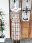Beautiful Milk Tea Color Spaghetti Strap V-Neck Printed Satin Long Formal Prom Dress