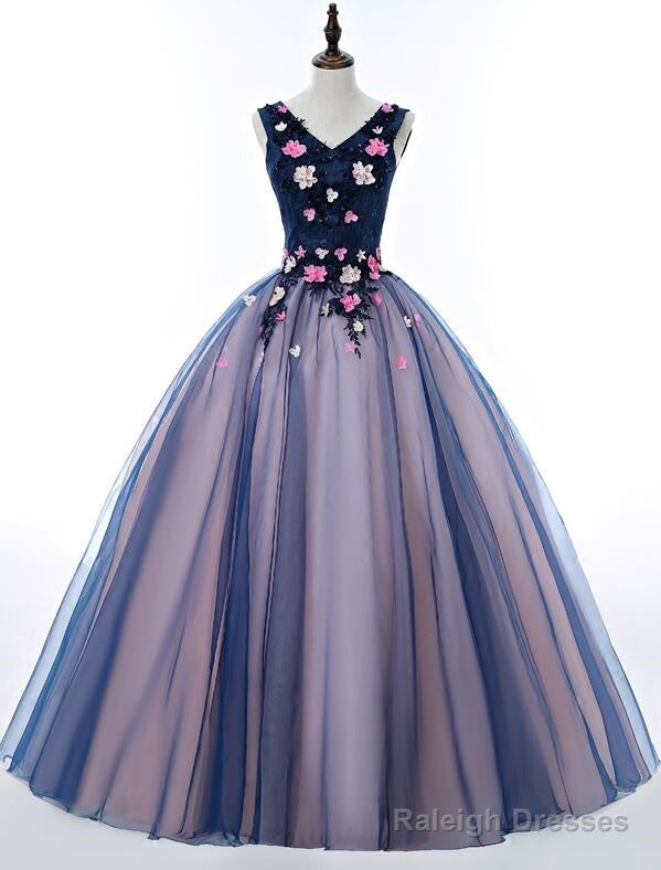 Beautiful Pink And Blue Organza Long Party Dress, Sweet 16 Gown Main image
