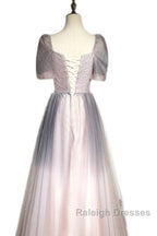 Beautiful Pink Gradient Beaded Sweetheart Long Prom Dress, Tulle Evening Dresses