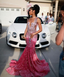 Beautiful Pink Sequin Beaded Mermaid Prom Dresses Prom Dresses