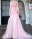 Beautiful Pink Strapless A-Line Tulle Sequined Long Ball Dress Birthday Evening Dress