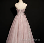 Beautiful Pink Tulle Sequins Strapless Pleats Beading Prom Dress Formal Ball Gown Brithday Quinceanera Dress