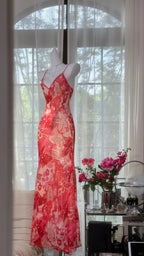 Beautiful Printed V-Neck Strapless Chiffon Mermaid Formal Prom Dress
