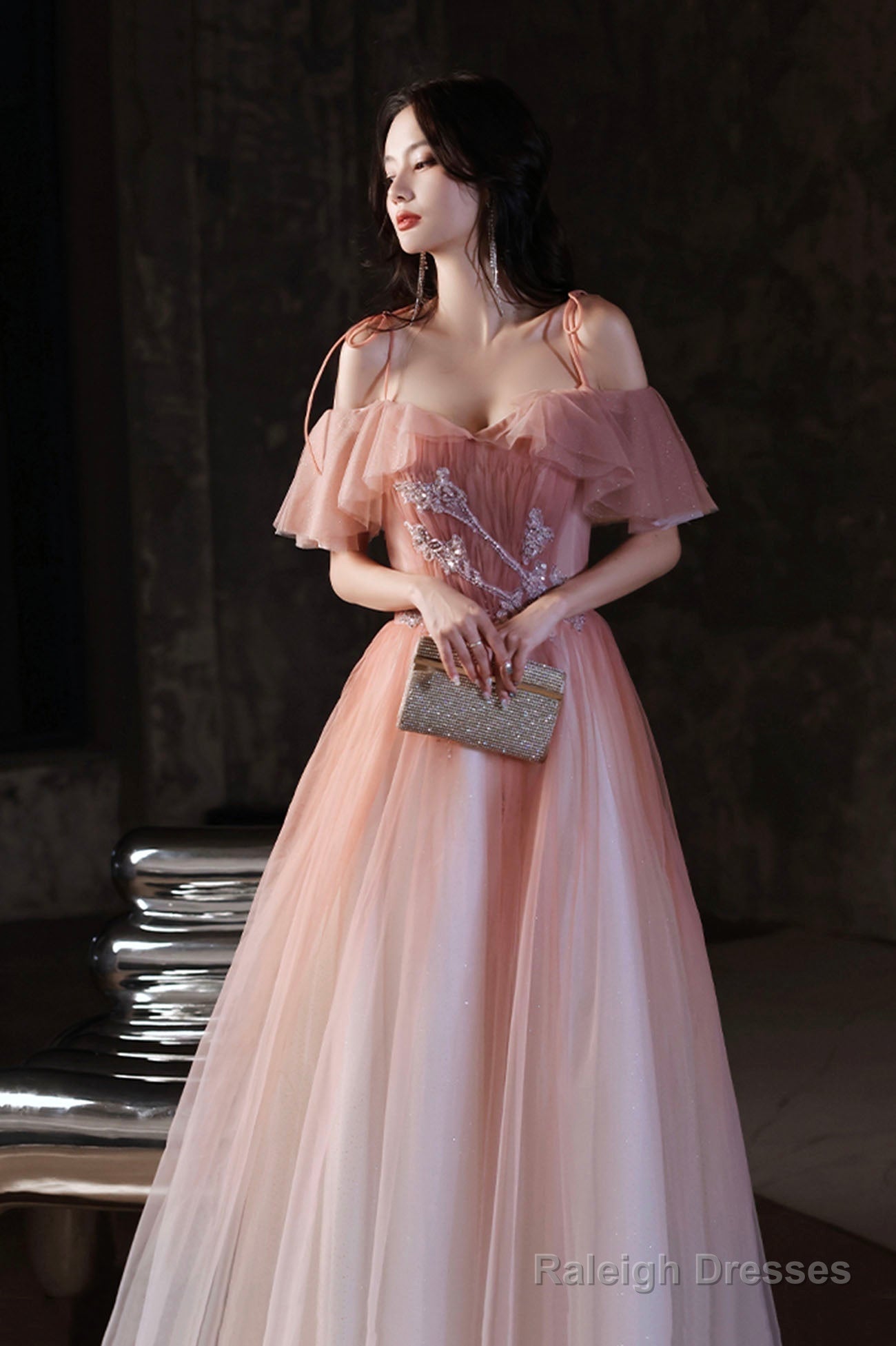 Beautiful Red Off The Shoulder Long Party Dress, A-Line Simple Prom Dress Secondary image