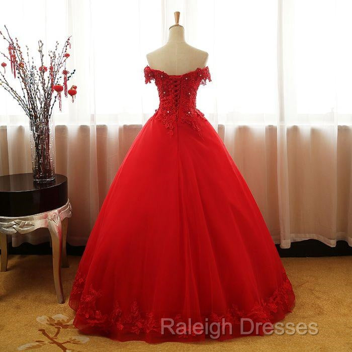 Beautiful Red Tulle Sweet 16 Gowns, Prom Gowns, Red Party Dress Secondary image