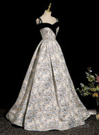 Beautiful Satin Sweetheart Off Shoulder Prom Dress, A-Line Satin Evening Dress