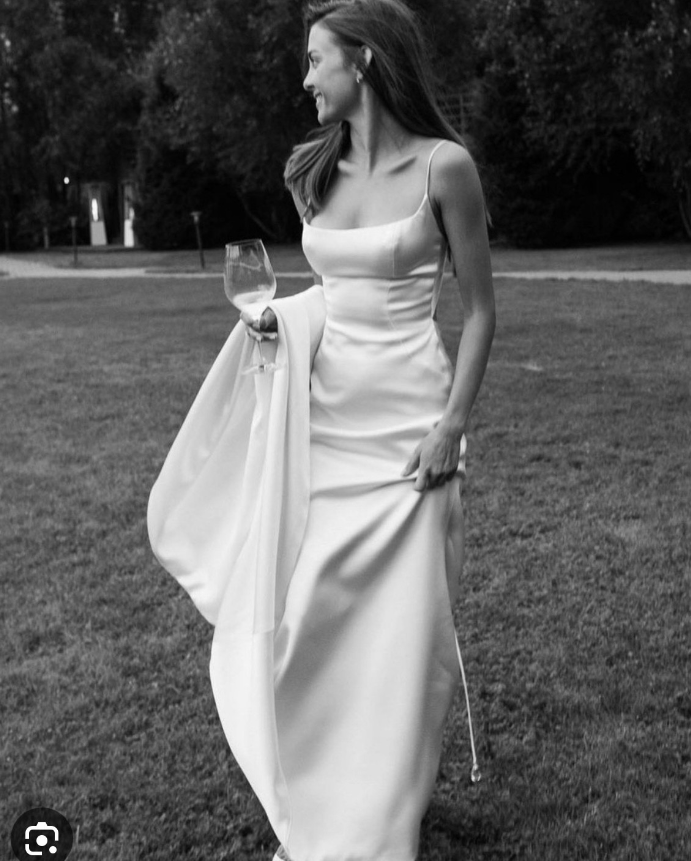 Beautiful Sheath Straps Long White Prom Dress Evening Dress