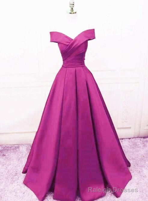 Beautiful Simple Off Shoulder Satin Sweetheart Party Dress, A-Line Prom Dress