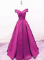 Beautiful Simple Off Shoulder Satin Sweetheart Party Dress, A-Line Prom Dress