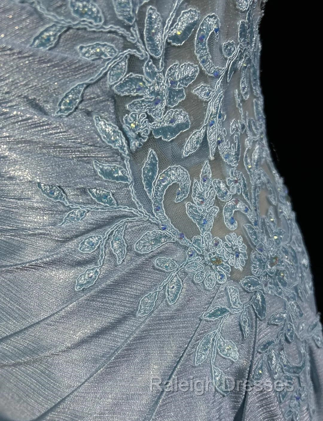 Beautiful Spaghetti Strap Mermaid Glitter Satin Long Prom Backless Applique Prom Gowns Simple Wedding Dress