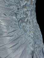 Beautiful Spaghetti Strap Mermaid Glitter Satin Long Prom Backless Applique Prom Gowns Simple Wedding Dresses