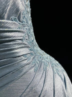 Beautiful Spaghetti Strap Mermaid Glitter Satin Long Prom Backless Applique Evening Gown Simple Wedding Dress