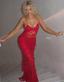 Beautiful Spaghetti Straps Birthday Prom Dress Red Lace Prom Dress