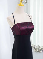 Beautiful Straps Spandex And Lace Prom Dresses Black And Burgundy Prom Dresses