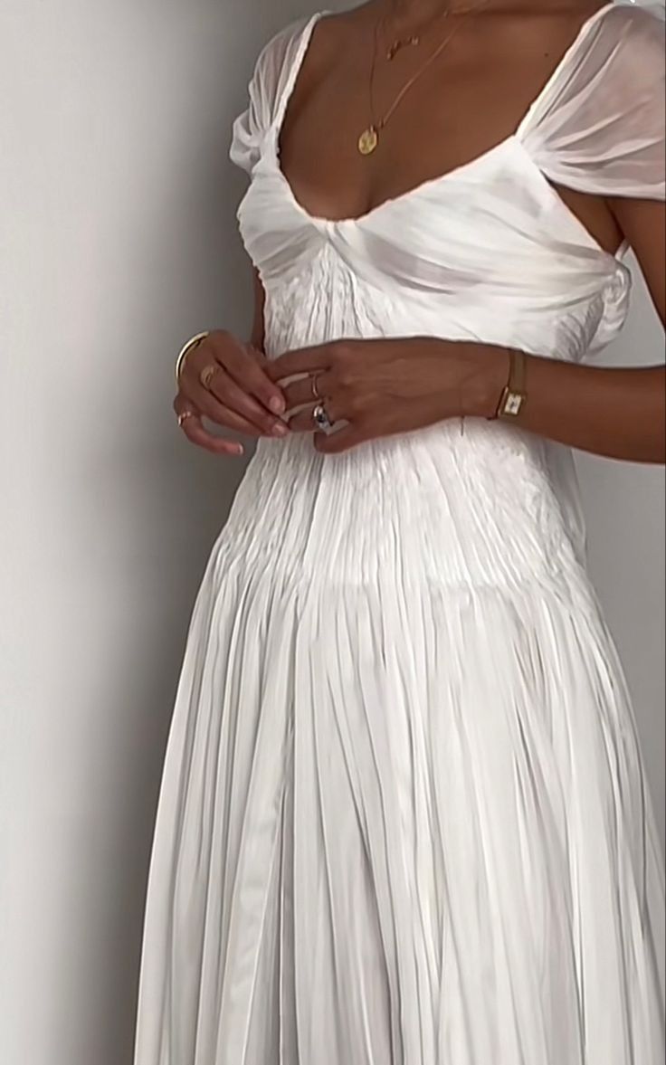 Beautiful White Chiffon A-Line Prom Dresses Wedding Dresses