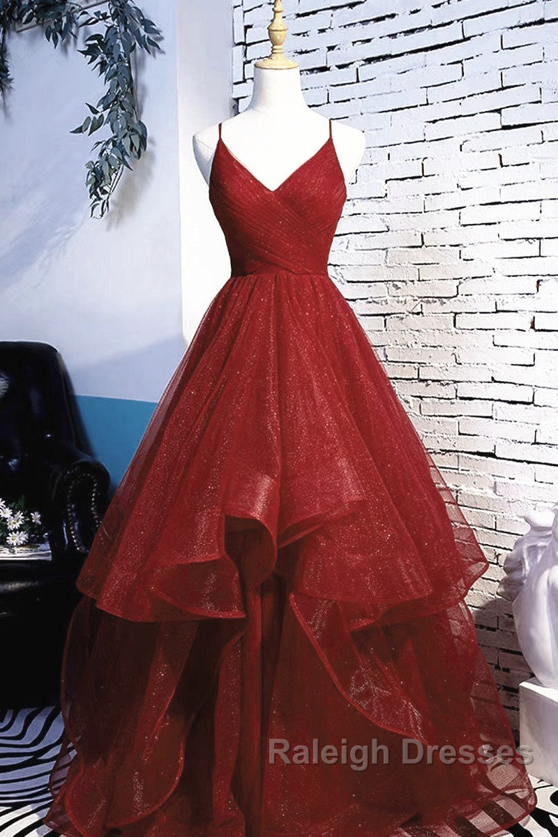 Beautiful Wine Red Velvet Straps V-Neckline Party Dress Prom Dress, Long Evening Dresses Secondary image