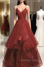Beautiful Wine Red Velvet Straps V-Neckline Party Dress Prom Dress, Long Evening Dresses