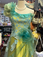 Beautiful Yellow-Green A-Line One-Shoulder Tulle Long Formal Prom Dress