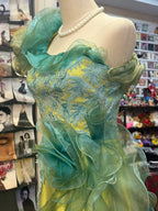 Beautiful Yellow-Green A-Line One-Shoulder Tulle Long Formal Prom Dress