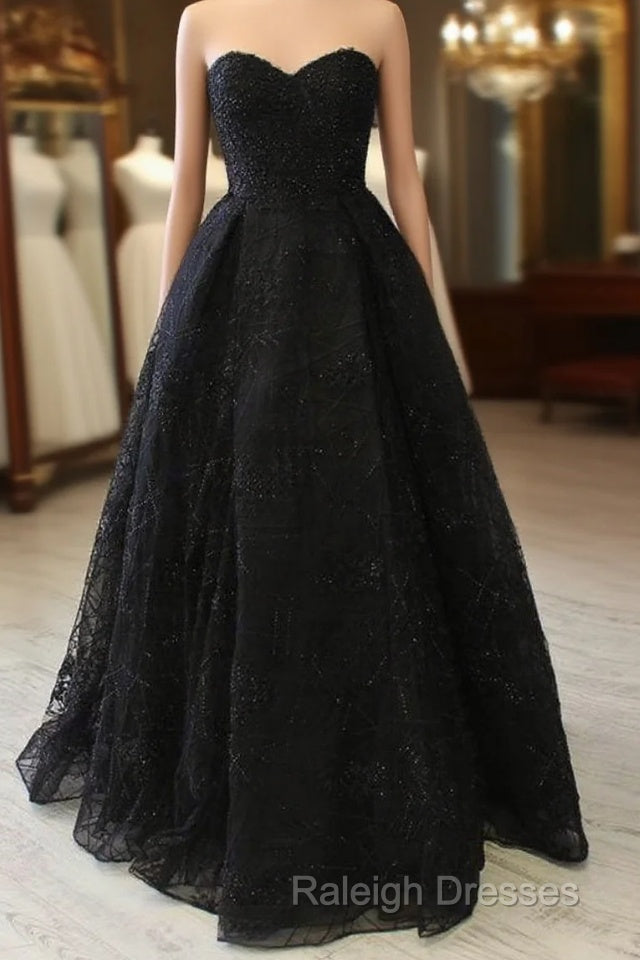 Black A Line Prom Dresses Beaded Formal Evening Gown H4038 Main image