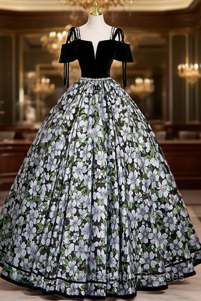 Black A-Line Satin Long Prom Dress, Black Long Evening Dress