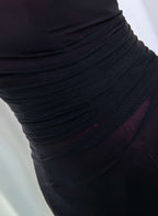 Black And Burgundy Scoop Straps Lace-Up Long Prom Dresses Simple Long Prom Dresses