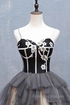 Black and Champagne Sweetheart Short Prom Dresseses Short Homecoming Dress