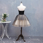 Black and Champagne Sweetheart Short Prom Dresseses Short Homecoming Dress