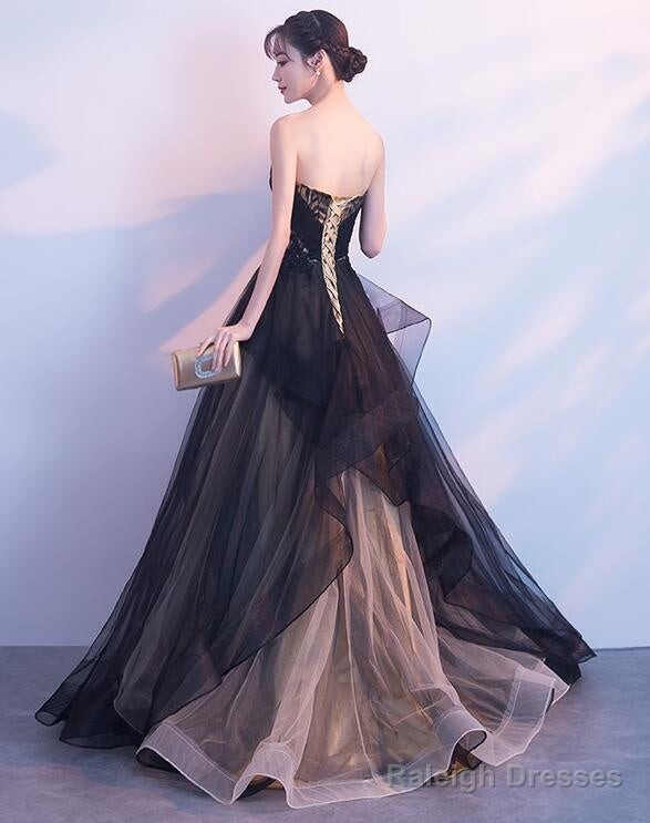 Black And Champagne Tulle Sweet 16 Dress, Beautiful Prom Dress Secondary image