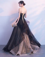 Black And Champagne Tulle Sweet 16 Dress, Beautiful Prom Dress