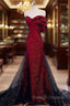 Black And Red Long Party Dress Prom Dress, Sweetheart Satin Evening Dress Formal Dress