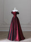 Black And Red Prom Dresses Long Prom Dresses Off Shoulder A-Line Prom Dresses