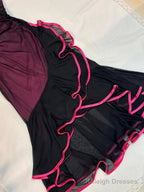 Black And Red Scoop High Low Mermaid Party Dress, Black And Red Evening Dress