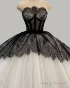 Black And White Ball Gown Party Dress