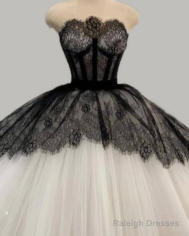 Black And White Ball Gown Party Dress