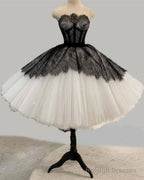 Black And White Ball Gown Party Dress