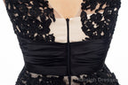 Black and White Lace Short Homecoming Dresses