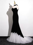Black And White Mermaid Long Prom Dresseses Black And White Prom Dresses