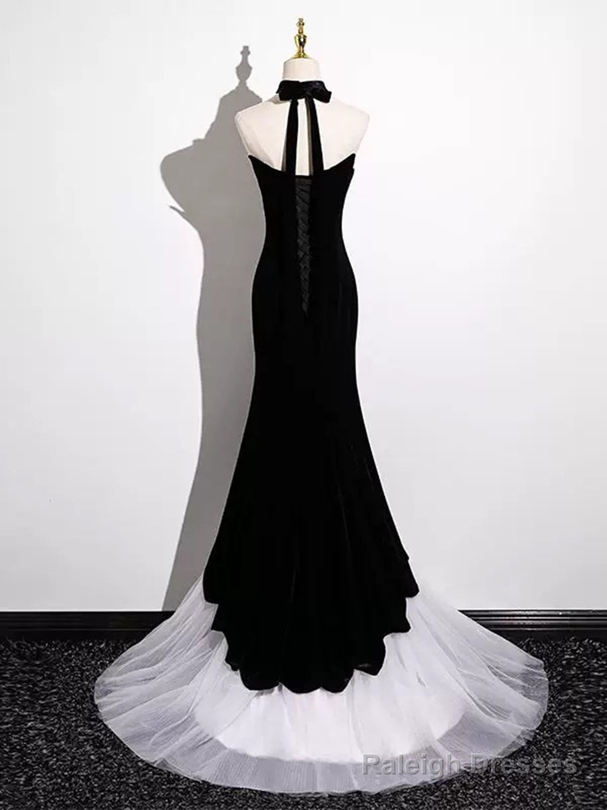 Black And White Mermaid Long Prom Dresseses Black And White Prom Dresses