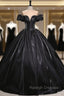 Black Ball Gown Off the Shoulder Quinceanera Dress