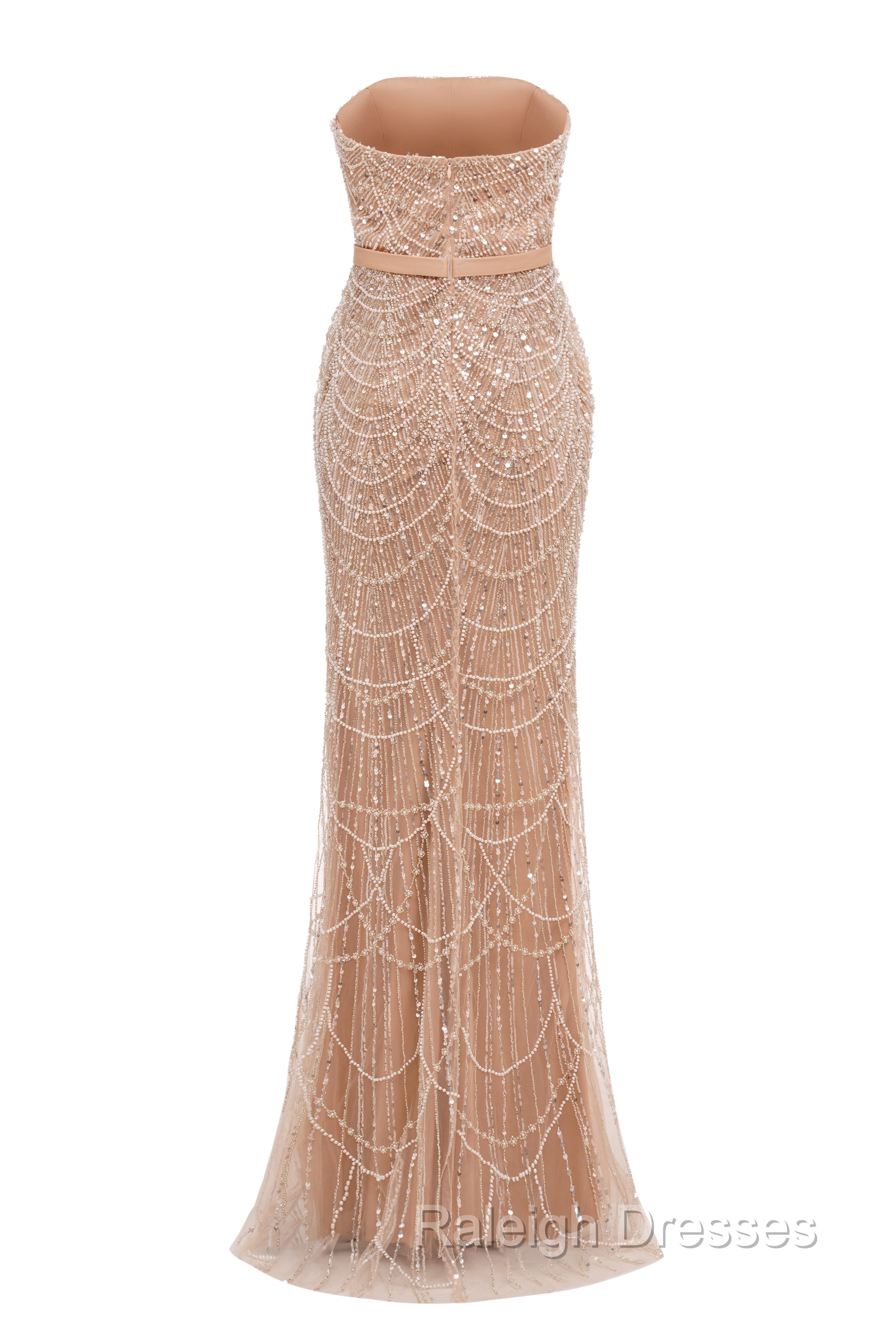 Black Beading Prom Dresses Sweep Train High Neck Zipper Sleeveless Evening Dresses