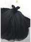 Black Gothic Beading Off-The-Shoulder Ball Gown Wedding Dress Prom Dresses
