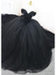 Black Gothic Beading Off-The-Shoulder Ball Gowns Wedding Dresses Prom Dress