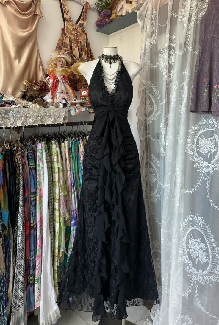 Black Halter V Neck Long Prom Dresses Long Prom Gown