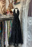 Black Halter V Neck Long Prom Dresses Long Prom Gown