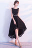 Black Lace High Low Beaded Short Prom Dresses Black Homecoming Dresses Prom Dresses