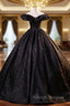 Black Lace Off the Shoulder Quinceanera Dress