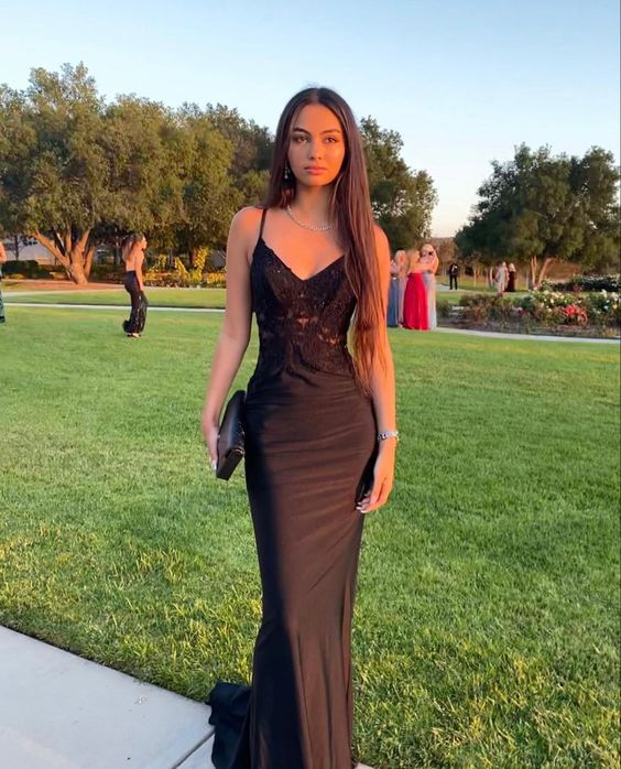 Black Lace Prom Dress Long Prom Dresses Main image