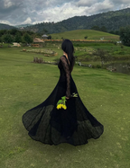 Black Lace A-Line Long Sleeve Prom Dresses Prom Dress Prom Gowns