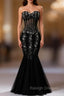 Black Mermaid Prom Dress Sweetheart Evening Dress